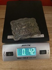 Hesston Vintage Rodeo Belt Buckle 1987 METAL Original Wrap National Finals NFR