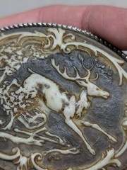 vintage DEER belt buckle INCOLAY STONE buck WESTERN cowboy NATURE hunting