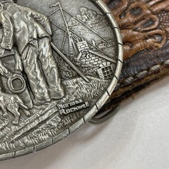 Norman Rockwell Pewter Belt Buckle Nautical Looking Out To Sea Adult 28-30”