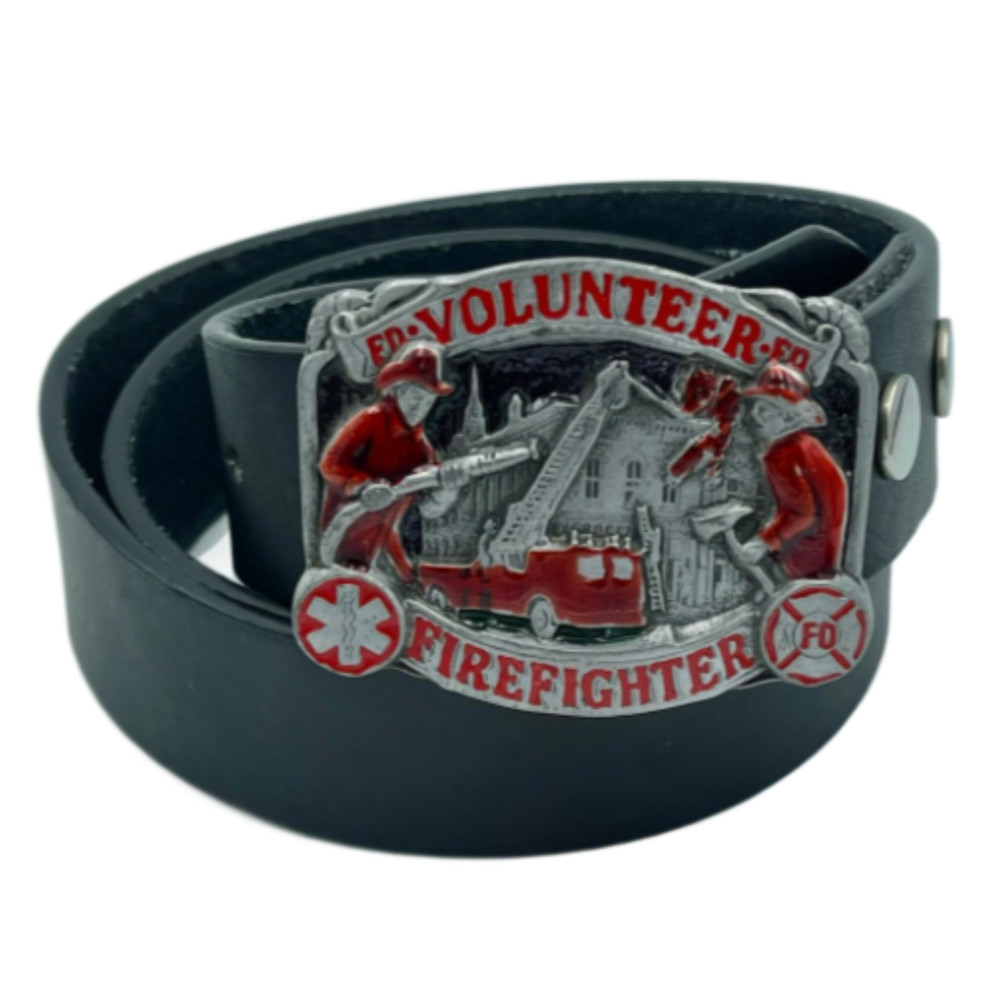 VOLUNTEER FIREMAN FIREMEN FIREFIGHTER DEPT. FD BELT BUCKLE BOUCLE DE CEINTURES