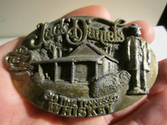 1989 JACK DANIEL&rsquo;S OLD TIME TENNESSEE WHISKEY BELT BUCKLE – HEAVY – GW-26