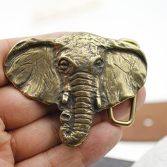 Solid Antique Elephant Belt Buckle – Strong Statement Design