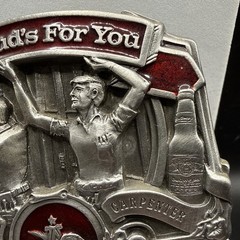 Vtg Anheuser-Busch Budweiser Belt Buckle 1987 American Carpenter Salute C-175