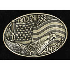 37016 Nocona Men&rsquo;s American Eagle & Flag Belt Buckle NEW