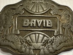 Vintage 70&rsquo;s Oden Inc. Heavy Metal Belt Buckle Personalized With Name « David”