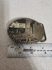 Vtg 1977 AMERICAN PIPE INSPECTION INC. Belt Buckle By MAGICAST USA
