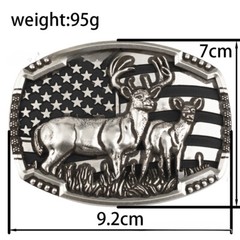 Deer leather buckle Western cowboy motorcycle riding belt buckle