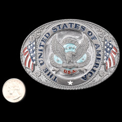 United States of America Patriotic Seal Great American Buckle Co. Belt Buckle