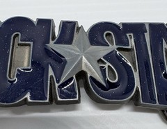 “NEW” Rock Star BELT BUCKLE Dark Blue Speckled Enamel Gray Metal Music Superstar