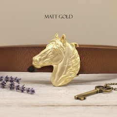 Horse Head Belt Buckle Jet Hematite – Dark Gem Look with Character