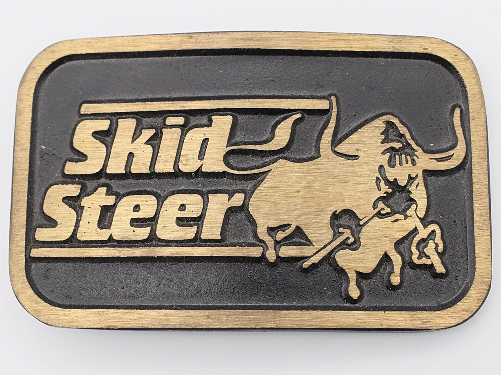 Solid Brass Skid-steer Equipment Vintage Belt Buckle