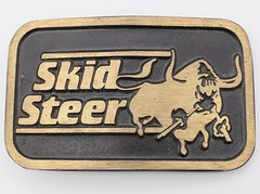 Solid Brass Skid-steer Equipment Vintage Belt Buckle