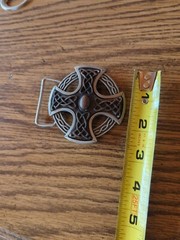 Celtic Cross Silver Tone Belt Buckle Bulldog Buckle Co. 1995 Made In England