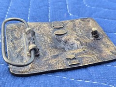 Vintage 1993 Bergamot F-76 Deer Belt Buckle in Gold Bronze Tones Made in USA