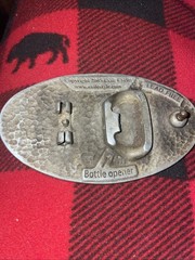 2005 EXILE CYCLES Black Metal Belt Buckle And Bottle Opener 4”