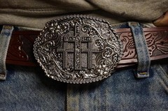 Religious Cross Western Belt Buckles,Cowboy Belt Buckle Cowgirl Faith BeltBuckle