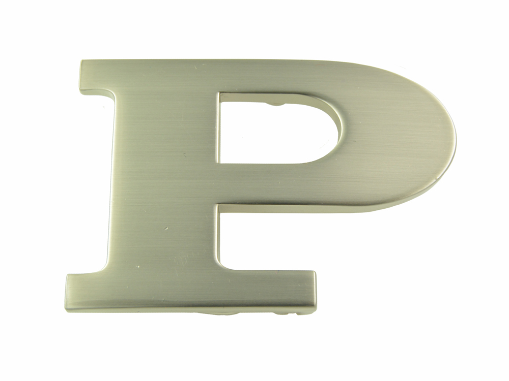 INITIAL « P » METAL STAINLESS STEEL BELT BUCKLE