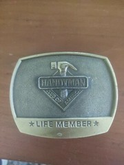 Handyman Club of America Belt Buckle Life Member Brass Vintage 1996