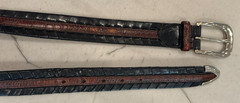Mens Torino Weaved Leather Exotic Black Brown Belt Sz 40?
