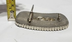 CLEAR CRYSTALS ART FASHION SILVERTONE BELT BUCKLE B FUSSY