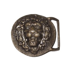 Lion Belt Buckle 2.75 Inch Brass Finish Nonmagnetic