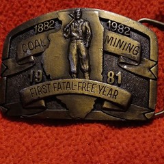 Men&rsquo;s Vintage Coal Mining Illinois Belt Buckle 1882-1982 1981 Fatal-Free LE