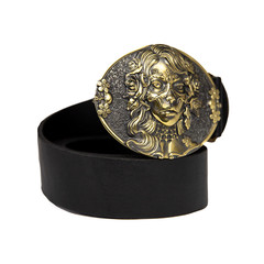 Sugar Skull Woman belt buckle, Skull El Día de Muertos, The Day of the Dead