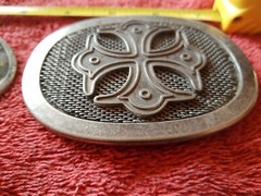 Gothic Black with Silver Cross Belt Buckles Lot Of 2