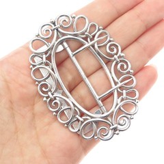 THOMAS F. BROGAN CO. 925 Sterling Silver Antique Art Deco Spiral Belt Buckle