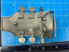Guitar Head Stack Tuning Keys Black Enamel Cutout Belt Buckle by Jean&rsquo;s Friend