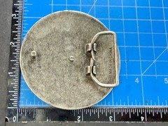 Round Hippy Punk Vibe Silver & Black Color Reel Of Tape Belt Buckle