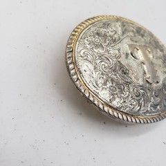 Aminco Heritage Collection T Initial Silver and Gold Plated Western Belt Buckle