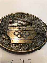 1984 Olympics USA XXIII Los Angeles Olympic Sarajevo Brass Belt Buckle