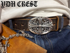 Gothic Cross Belt Buckle Silver Tone Ornate Oval Biker 4.1oz【CCKRO】
