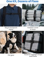 Buckle & Strap Kit 6 Yards 1&Prime; Polyester Webbing 6 Quick Release Buckles 12 Clips