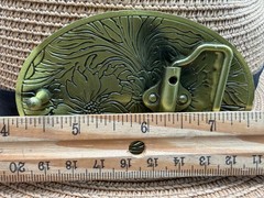 Antiqued Bronze Floral & Vine Belt Buckle Vintage Western Cowboy Buckles