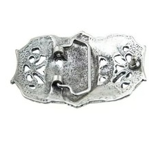 Gothic King Heart Belt Buckle Victorian Steampunk Style Antique Silver