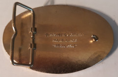 belt buckle 1985 John Deere Titan II 2 gold 3.75&Prime; long
