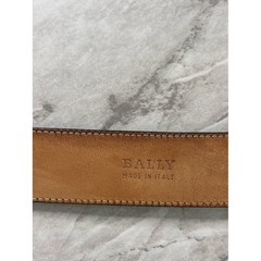 Bally of Switzerland Mens Black Leather Belt with Embossed Logo Buckle size M/38