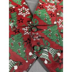 Holiday Red Vest and Bow tie trees/bells adjustable med/small