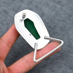 Quartz Faceted Coffin Cut Belt Buckle Handmade Silver Plated Belt Buckle For Him