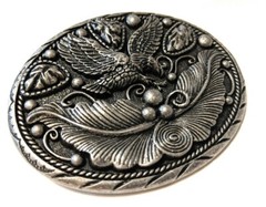✖ EAGLE SOARING Belt buckle Pewter color beauty solid USA mens 3.5 inch Hunter