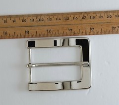 New 1 1/2&Prime; (38mm) man women(#T17) pin buckle high quality nickel color US stock