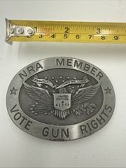 Vintage Limited Edition Numbered NRA Member Vote Gun Rights Pewter Belt Buckle