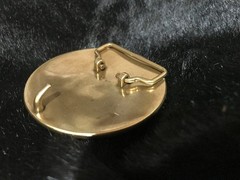 Golden Sun Belt Buckle Solid Brass Western Flower Sunburst Cowboy Snap On Belt