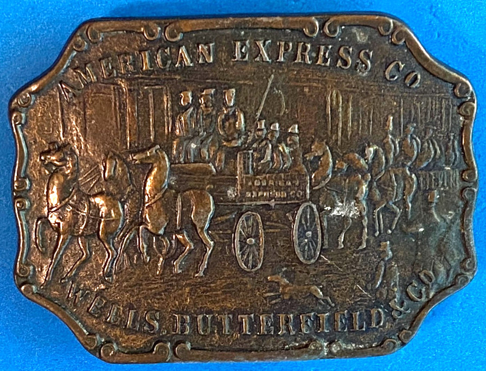 Vintage American Express Company Cowboy Horse Riding Style Belt Buckle