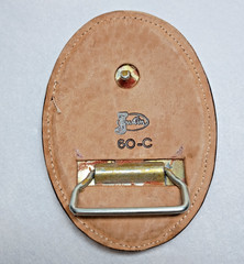 Vintage Justin Leather Belt Buckle Oval Western Cowboy Style 60-C Brown