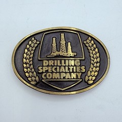DRILLING SPECIALTIES COMPANY OIL & GAS BRASS VINTAGE BELT BUCKLE
