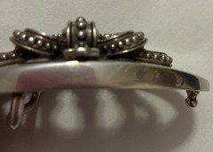 Vintage Rare Justin Davis Crown 925 Sterling Belt Buckle with stones