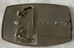Western Belt Buckle Ombre Brown White Oval Men 3.5 x 2&Prime; Silver Plate